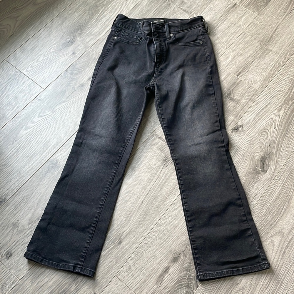 Washed Black, High Rise Boot Flare Jeans